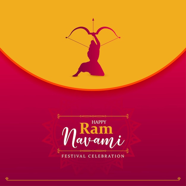 Vector happy ram navami diwas celebration yellow background design