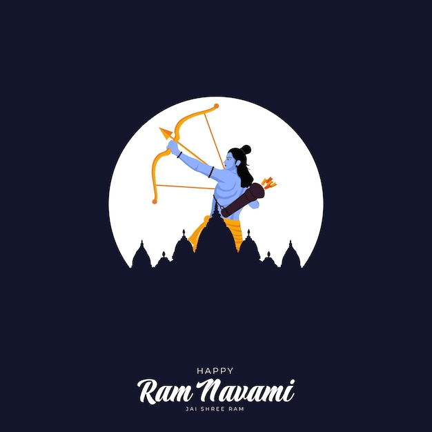 Vector happy ram navami festival of india social media post