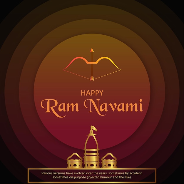 Vector happy ram navami greetings yellow black background indian hinduism festival social media banner free vector