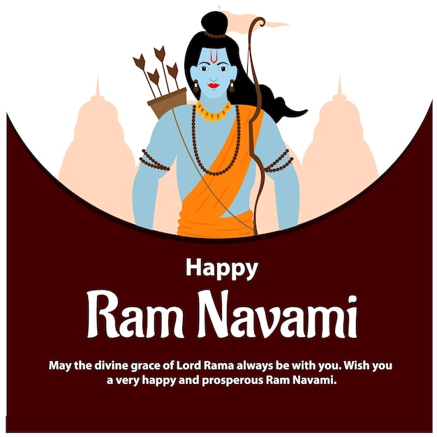 Happy Ram Navami Indian Hindu Festival Vector Design