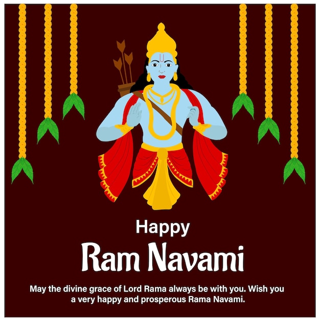 Happy Ram Navami Indian Hindu Festival Vector Design