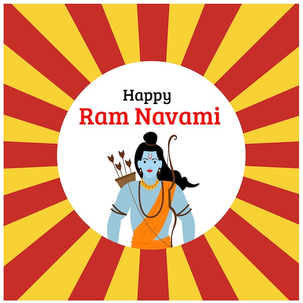 Happy Ram Navami Indian Hindu Festival Vector Design