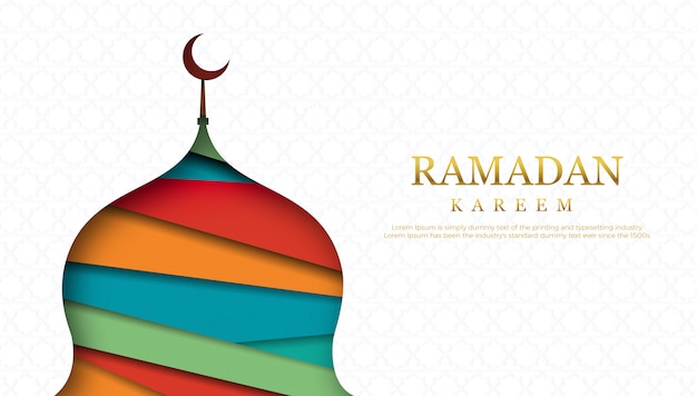 Happy Ramadan Greeting card design template.