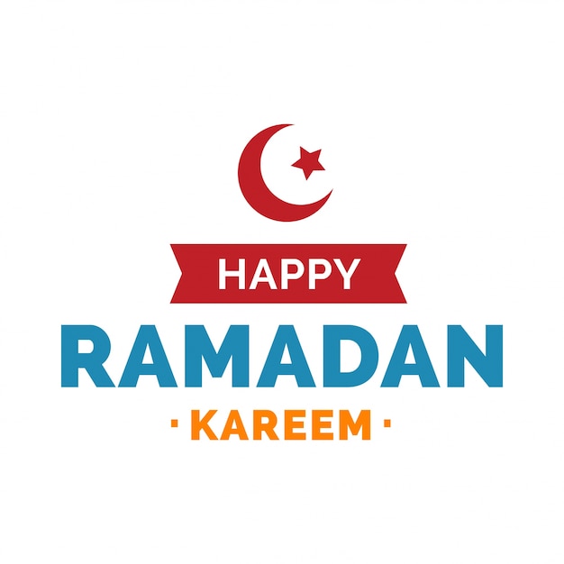 Happy Ramadan Kareem Lettering with Symbol