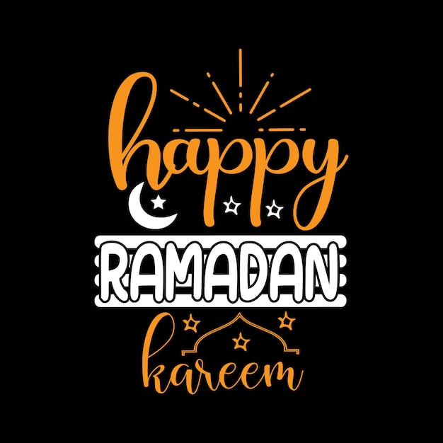 Happy Ramadan Kareem typography lettering for t shirt