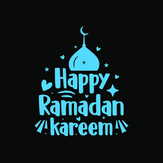 Happy ramadan karim typography islamic vector