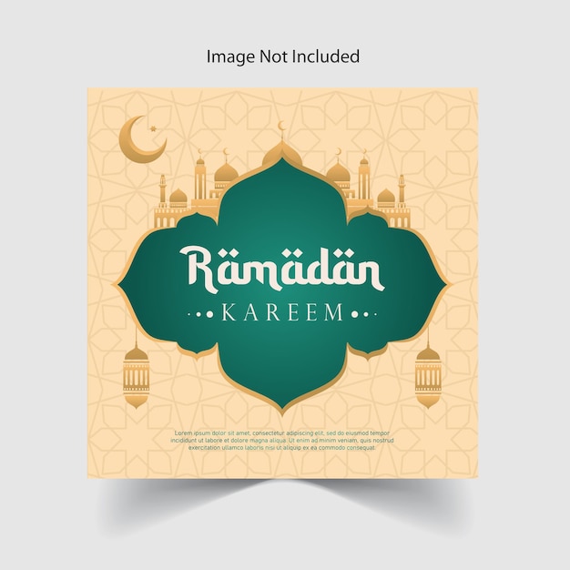 Happy ramadan web banner template design background moon with realistic ramadan lamp or lantern