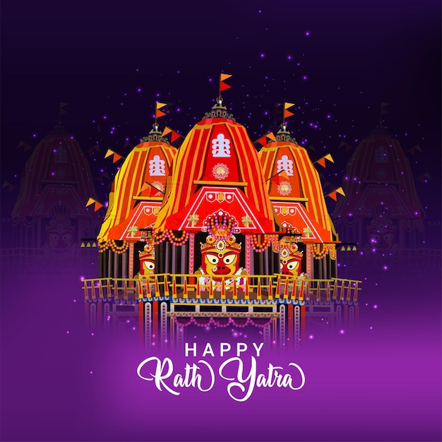 Happy rath yatra celebration with lord jagannath balabhadra and subhadra