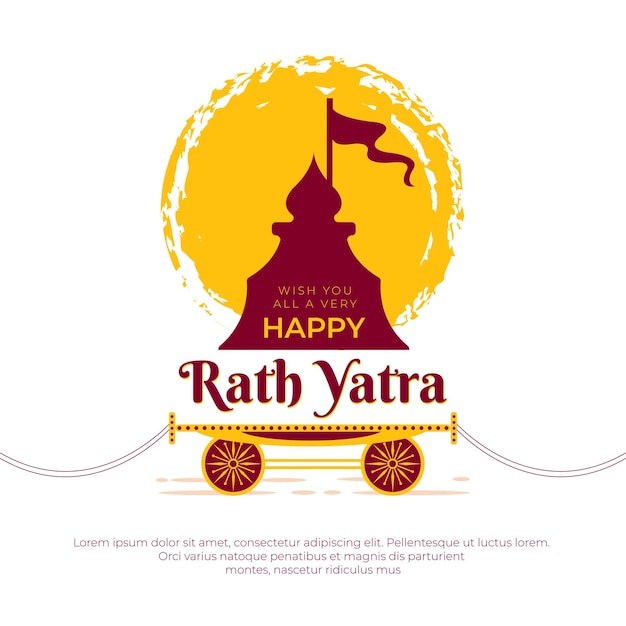 Happy rath yatra flat illustration