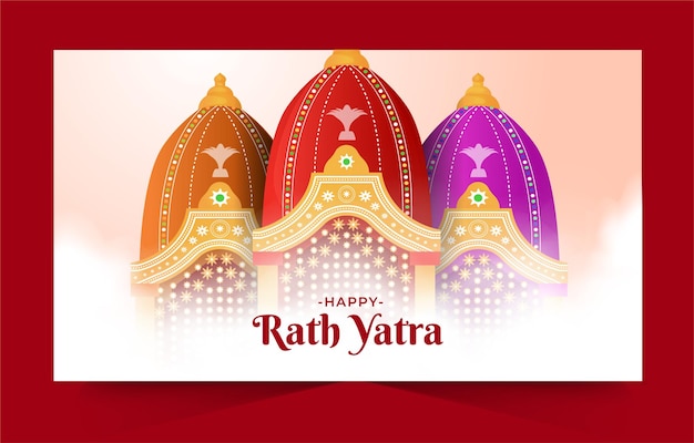 Happy Rath Yatra holiday celebration for banner design