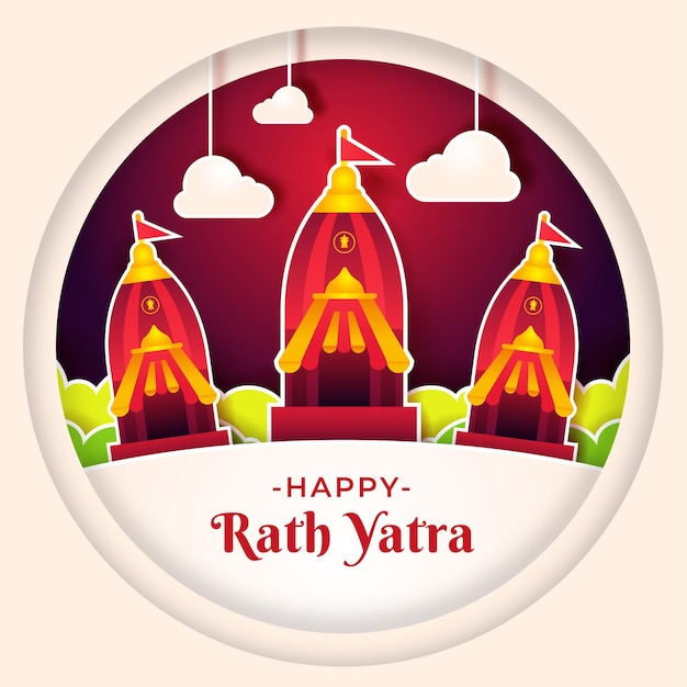 Happy Rath Yatra holiday celebration for social media post