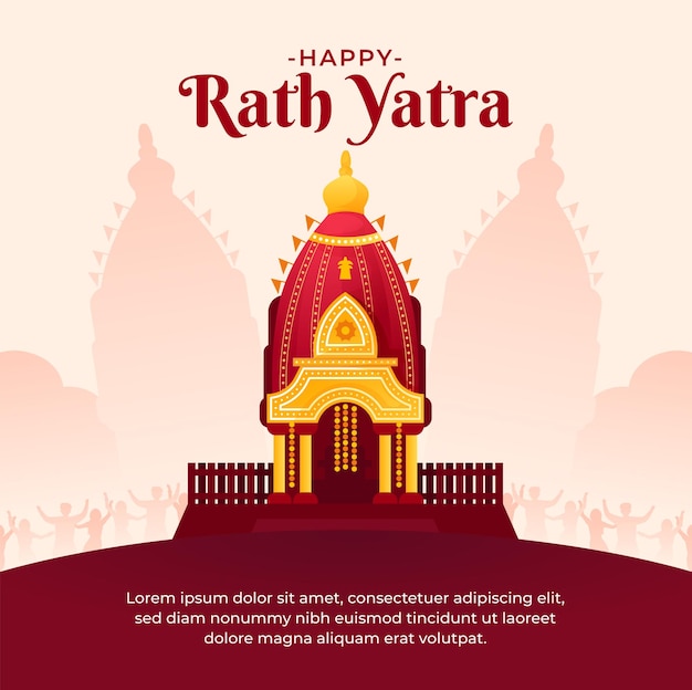 Happy Rath Yatra holiday celebration for social media post