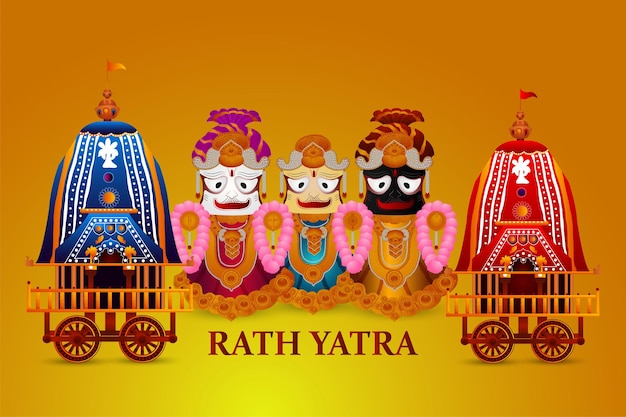 Happy rath yatra indian festival celebration background