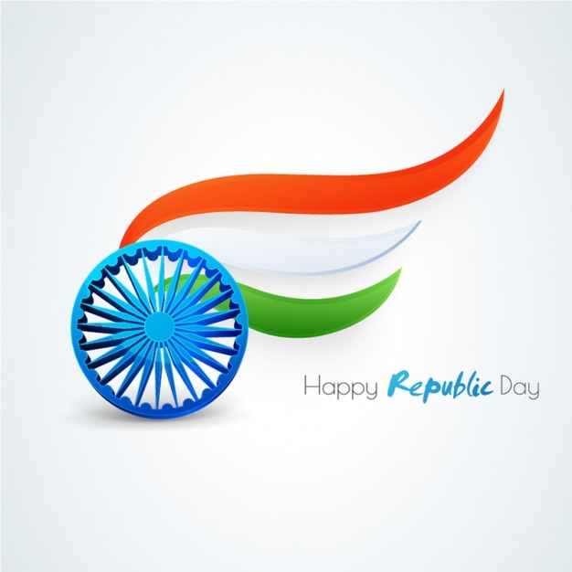 Happy republic day background with abstract indian flag