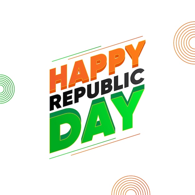 Happy Republic Day India logo design template