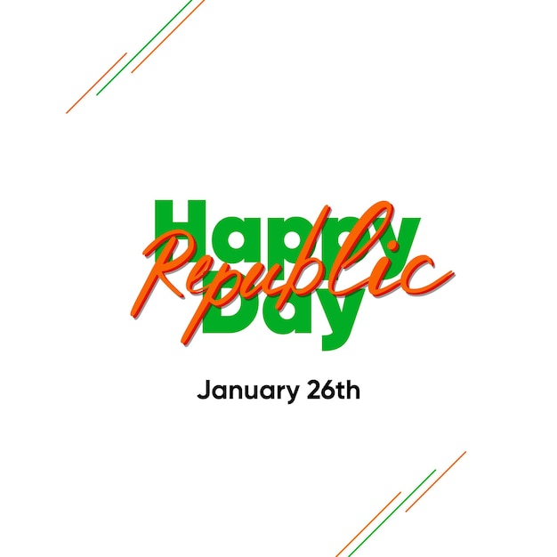 Happy Republic Day India logo design template