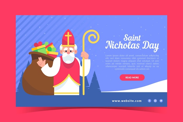 Happy saint nicholas day with scepter banner