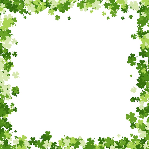 Happy Saint Patrick's day frame made of trefoil clover