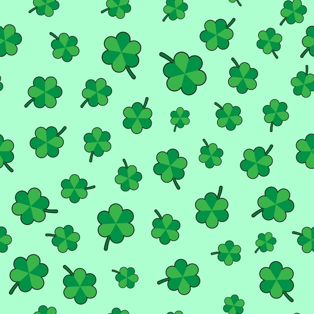 Happy Saint Patrick's Day Green Lucky Shamrock Seamless Pattern vector illustration