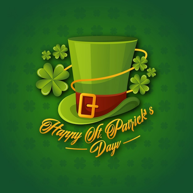 Happy Saint Patrick's Day Greeting Card Illustration Template 