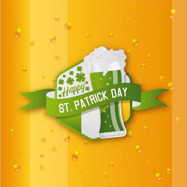 Happy Saint Patrick's Day Greeting Card Illustration Template 