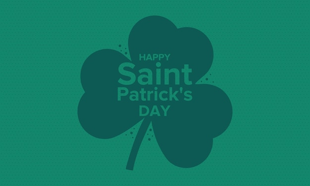 Happy Saint Patricks Day Irish holiday in March 17 Clover and shamrock leaves Green and orange