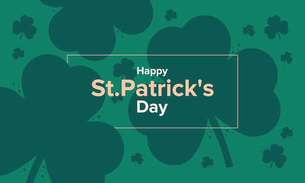 Happy Saint Patricks Day Irish holiday in March 17 Clover and shamrock leaves Green and orange