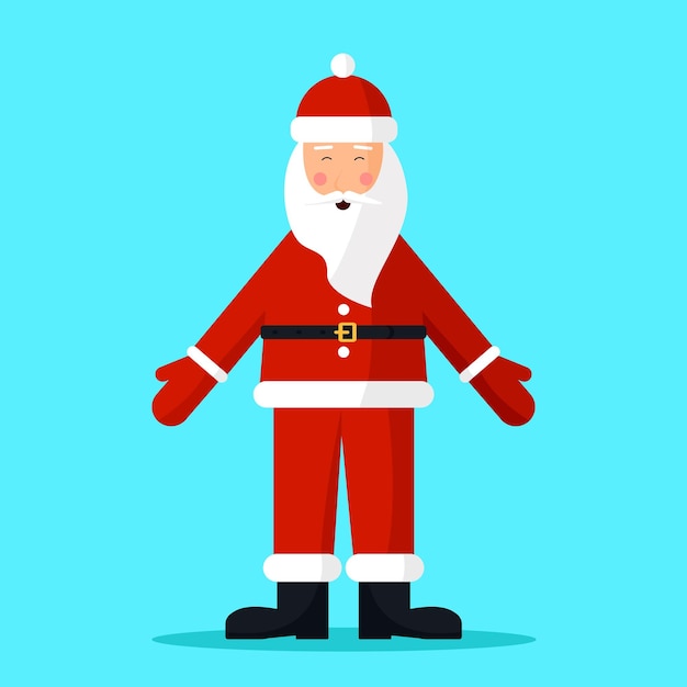 Happy Santa Claus on blue background Merry Christmas and Happy New Year