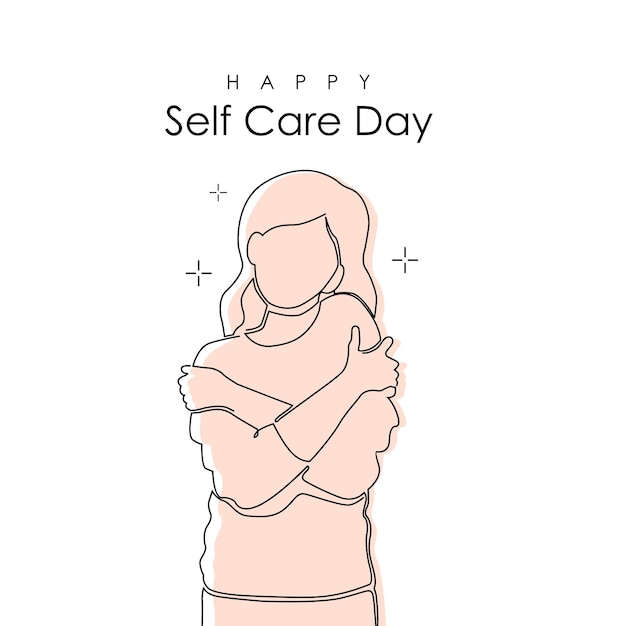 Happy self care day poster template