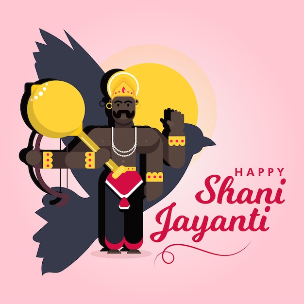 Happy Shani Dev Jayanti Amavasya hindu festival greeting card wishes poster graphic vector template