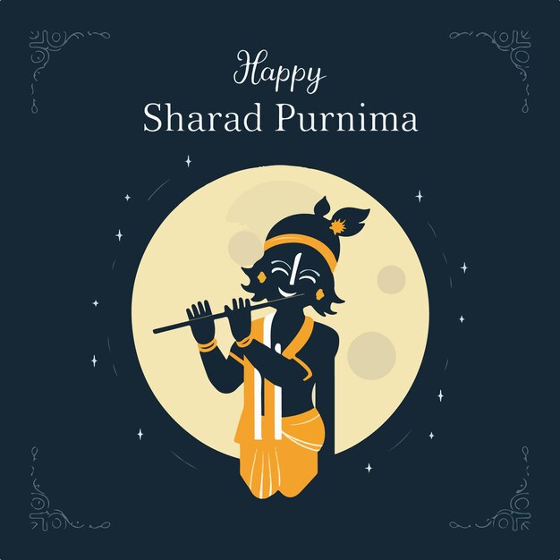 Vector happy sharad purnima festival background illustration