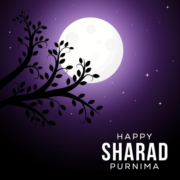 Vector happy sharad purnima festival illustration design concept