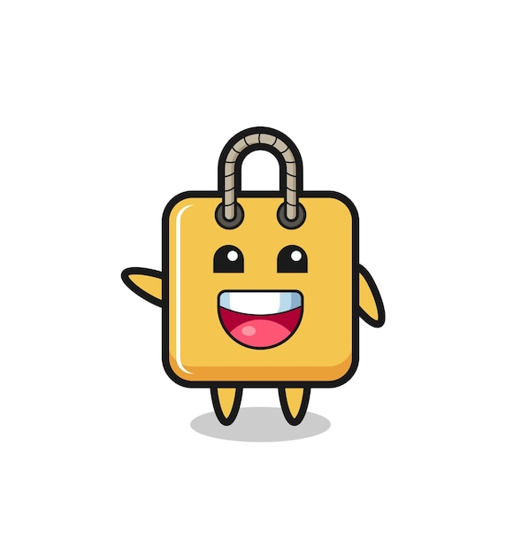 Happy shopping bag cute mascot character