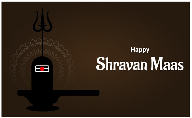 Happy Shravan Maas Indian Hindu Festival Vector Illustration