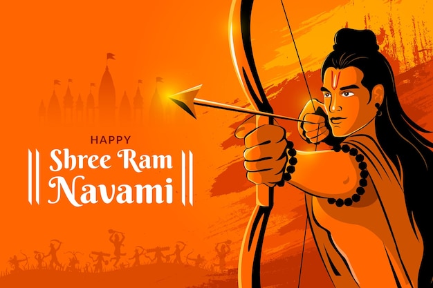 Happy Shri Ram Navami Lord Shri Ram with bow arrow