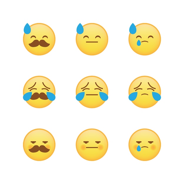 Happy and Shy emoji emoticon set