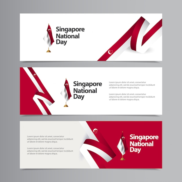 Happy Singapore Independence Day Celebration Creative   Template  