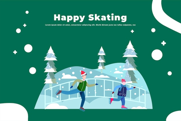 Happy Skating - Illustration Christmas