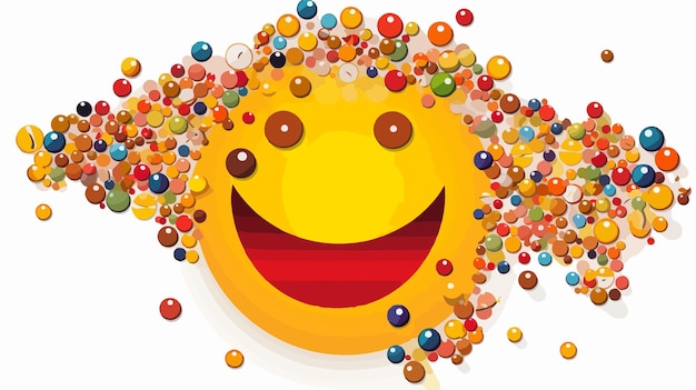 Vector happy smiley map marker composition with inequality elements