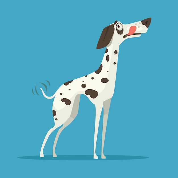 Happy smiling dalmatian dog character. 