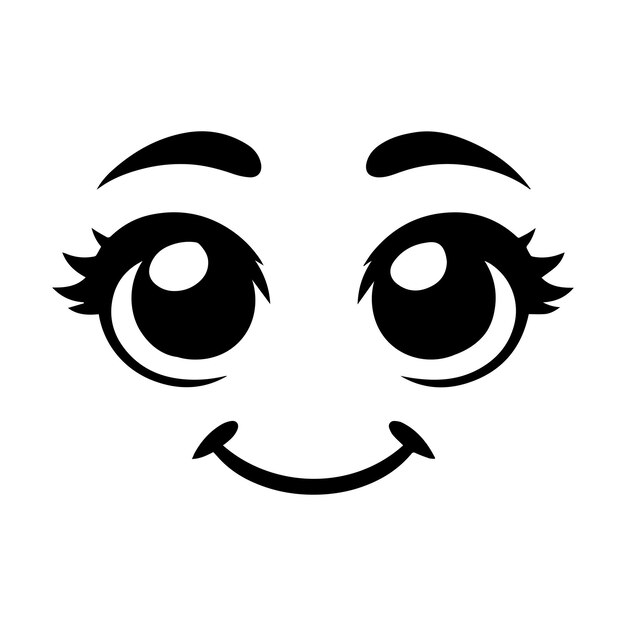 Vector a happy smiling expression and crinkly eyes vector illustration