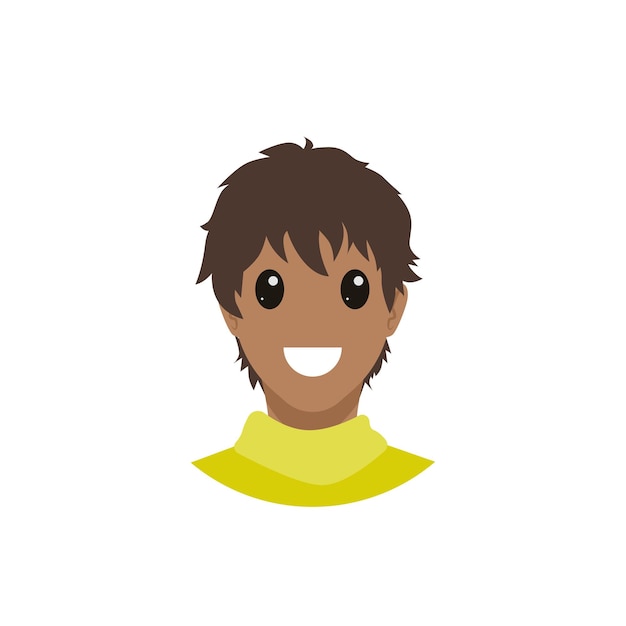 Happy smiling man face Tan skin portrait of a young guy on blank background