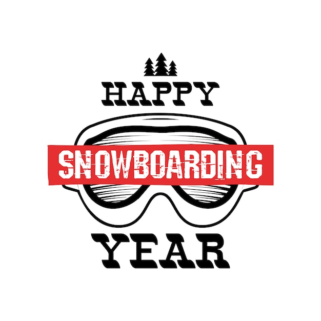 Happy Snowboarding Year - Snowboard logo. 