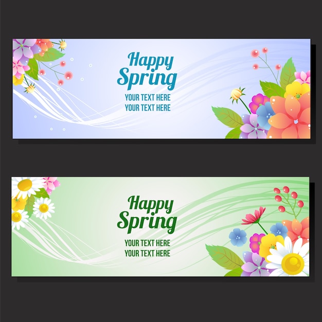 happy spring horizontal banner