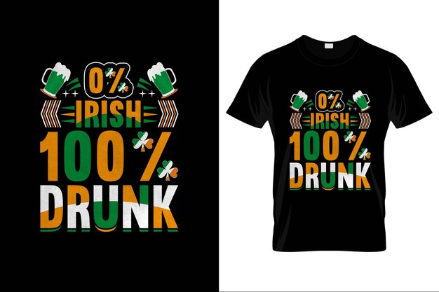 Vector happy st patrick's day. hand lettering banners typography retro style emblems leaf t shirt design,