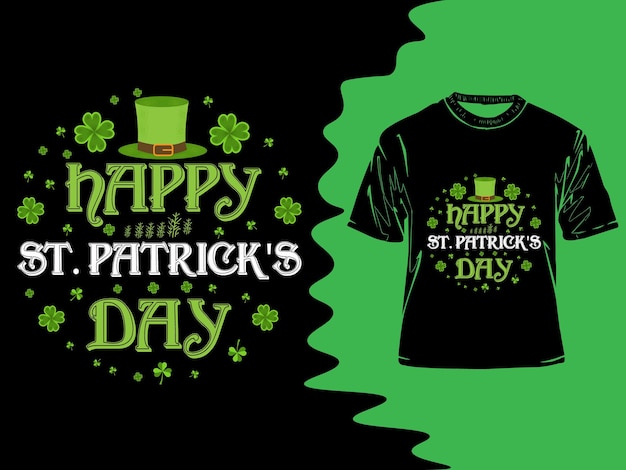 Happy St. patrick's day typography t-shirt design. hand-drawn design elements