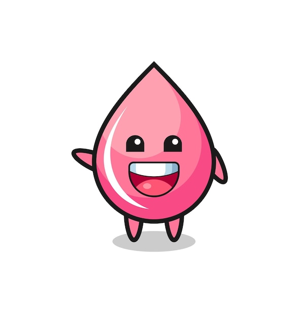 Happy strawberry juice drop cute mascot character