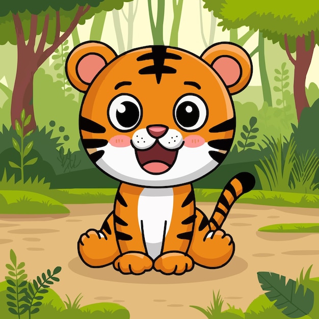 Happy Stripes The Smiling Cartoon Tiger Cub