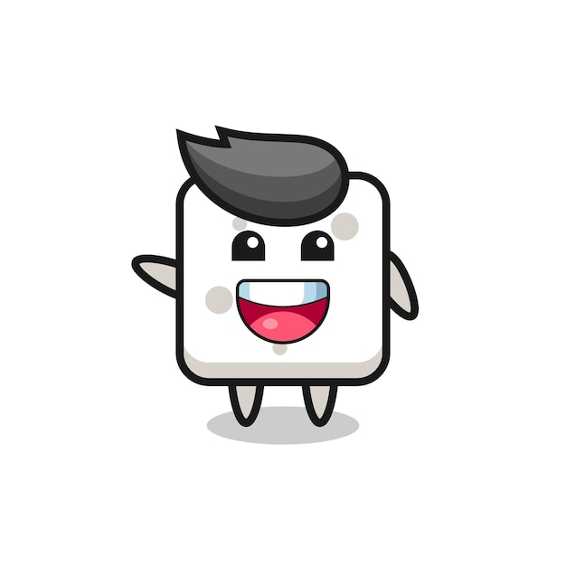 Happy sugar cube cute mascot character