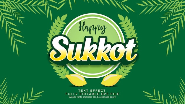 Happy Sukkot Celebration Text Effect Font Type